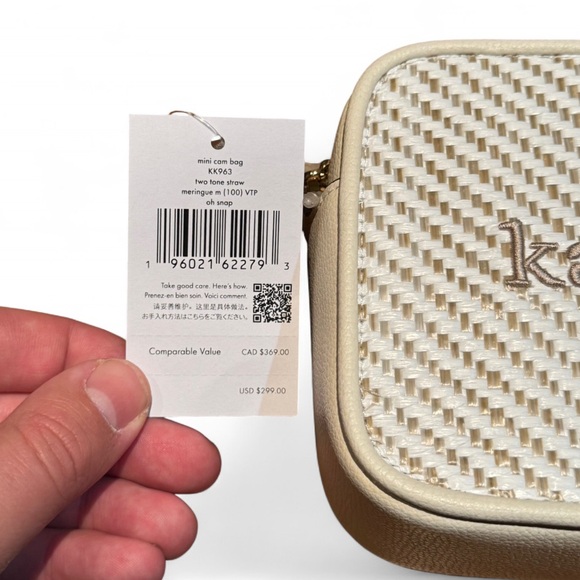 Kate Spade - Brand New - “Oh Snap!” Straw Camera Bag Meringue Multi - Picture 3 of 9